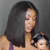 UNICE Bye Bye Knots Wig Yaki Kinky Straight Bob Wigs Human Hair Pre Bleached Invisible Knots 7x5 Lace Front Wigs Human Hair Pre Everything Glueless Wigs Pre Plucked Pre Cut Lace 10 inch