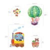 DECOWALL DS-8006P8024 Animal Train and Hot Air Balloons Kids Wall Stickers Wall Decals Peel and Stick Removable Wall Stickers for Kids Nursery Bedroom Living Room (Small) décor