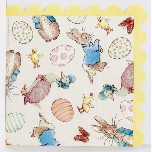 Happy Easter Peter Rabbit & Jemima Scalloped Edge Luncheon Party Napkins (20 Count)
