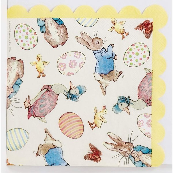 Happy Easter Peter Rabbit & Jemima Scalloped Edge Luncheon Party Napkins (20 Count)