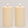 ANGELLOONG Outdoor Flickering Flameless Candles with Timer, Waterproof Battery Operated Candles Set of 2, Electric LED Candles for Wedding Party Home Decor, 3x6