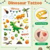 WERNNSAI Dinosaur Temporary Tattoos for Kids Girls - 12 Sheets Bronzing Styles Fake Tattoos Stickers 600+ with Alphabet Stickers Birthday Decorations Party Favors Supplies Gift for Children