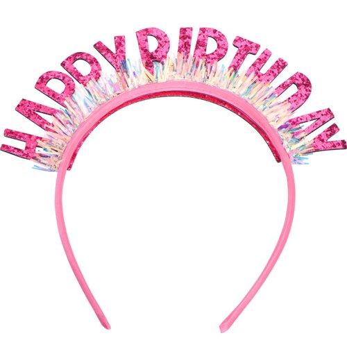 WantGor Birthday Crown Birthday Headband, Happy Birthday Headband for Women Birthday Tiara Headpiece Happy Birthday Decorations, Birthday Gifts Party Accessories (Rose Red, Medium)