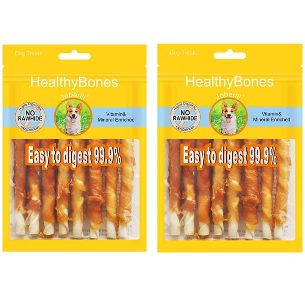 HealthyBones Chicken Breast Wrapped Natural Dog Treats for Cocker Spaniel and Other Med Sporting Dogs, 18 Count
