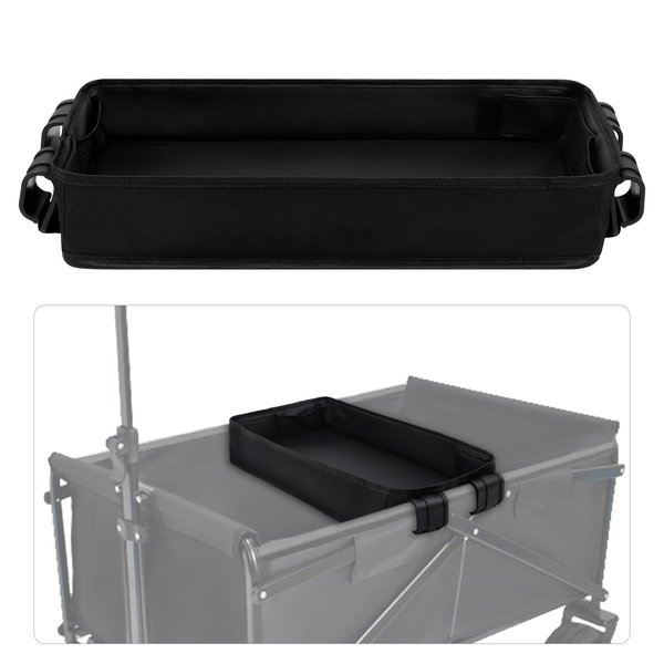 Stroller Tray for Wonderfold W4, 20.5x9.25x3.15 inch Stroller Snack Tray Kids Cup Holder Double Sided Black Stroller Accessories, Leather Sides Easy to Clean, Convenient for Traveling Outdoors