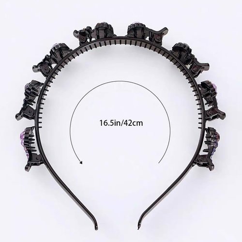 GeoGeoDIY 4 Pieces Flower Crystal Hair Band for Women Hairpin Headbands Double Layer Twist Plait Headband with Clips Hollow Woven Headband Hair Accessories for Women Girls