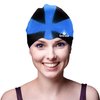 Water Gear Jazz Silicone Swim Cap - Flexible Unisex - Great for Short and Long Hair - Improve Your Performance (X-BLUE/BLACK, One Size)