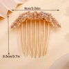 Missgrace Boho Prom Party Shiny Flower Floral Hair Combs Blue Pink Purple Bridal Wedding Hair Crystal Rhinestones Women Hair Side Combs Hair Accessories for Women (Champagne)
