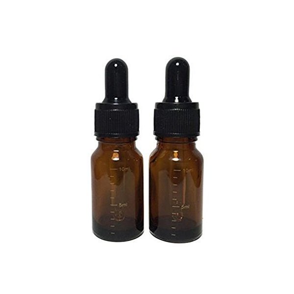 6 PCS 10ml 0.34oz Empty Refillable Amber Glass Graduated Dropper Bottle Essential Oil Cosmetics Elite Fluid Container Jar Pot Holder with Glass Pipette Dropper