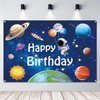 LDWLYW Space Birthday Backdrop Outer Space Happy Birthday Banner Backdrop for Boys Kids Planet Astronaut Space Theme Photo Background Space Birthday Decorations Party Supplies 5x3ft