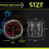 7 Color Water Temp Gauge, 100-300 F Water Coolant Temperature Gauge Kit 2-1/16" 52mm LED Backlight - Black Dial - Clear Lens - Monitoring and Displaying The Coolant Temperature in The Radiator System