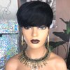 HOTKIS Pixie Cut Wig Human Hair Short Human Hair Wigs for Black Women Blunt Cuts Straight Pixie Wigs Human Hair Short Cut Wigs with Neat Bangs