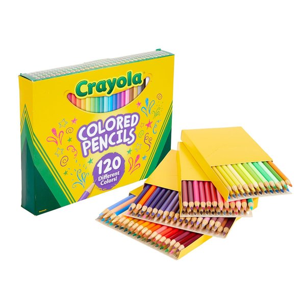 Crayola Colored Pencils Set (120ct), Coloring Book Pencils, Kids Art Supplies, Bulk Colored Pencils, Presharpened, Ages 3+