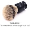 Parker Safety Razor,100% Silvertip Travel Shave Brush with Case, Black - Also Great for Everyday Use!