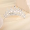 YERTTER SilverTiara Crown with Hair Comb Pearl Headpieces PrincessTiara Mini Crystal Rhinestones Hair Accessories Decorative Hair Pieces for Women Girls (Style 1)