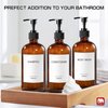 GMISUN Glass Amber Shampoo and Conditioner Dispenser Bottles, Refillable Shampoo and Conditioner, Body Wash Dispenser Bottles with Pump, Empty Reusable Bathroom Shower Bottles Set, 3 Pack(Amber)
