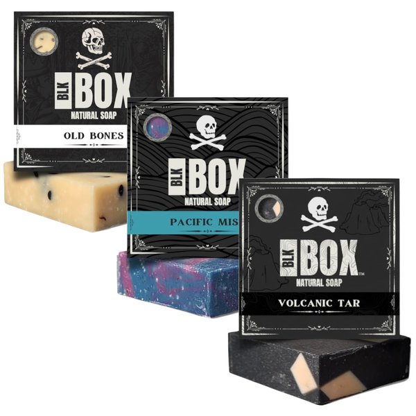 Black Box USA MADE Men's 5oz Natural Bar Soap Made from Moisturizing Natural Oils - Handmade Cold Process Soap No Harsh Chemicals, Earthy Nag Champa Musk (DIRT NAP/NAG CHAMPA)