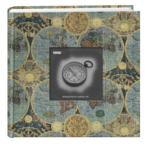 Pioneer Photo Albums DA-200MAP/G 200-Pocket Photo Album with Printed Travel Design Cover, Globes 4 x 6 Inch