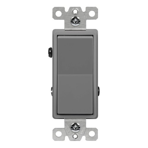 ENERLITES 3-Way Decorator Paddle Light Switch, Single Pole or Three Way, 3 Wire, Grounding Screw, Commercial Grade, 20A 120V/277V, UL Listed, 93200-GY, Gray