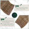 RUNATURE Clip in Hair Remy Human Hair Clip in Extensions 16 Inches Golden Brown with Golden Blonde Highlighted Color 10P16 50g 3pcs Double Weft Clip on Hair Extensions