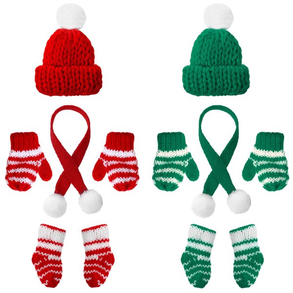 12 Pcs Christmas Elf Accessories Clothes for Elf Doll Christmas Elf Kit Includes Elf Doll Hats, Socks, Gloves, Scarf Sets for Christmas Elf Dolls Costume Decoration, Doll is Not Included (Cute Style)