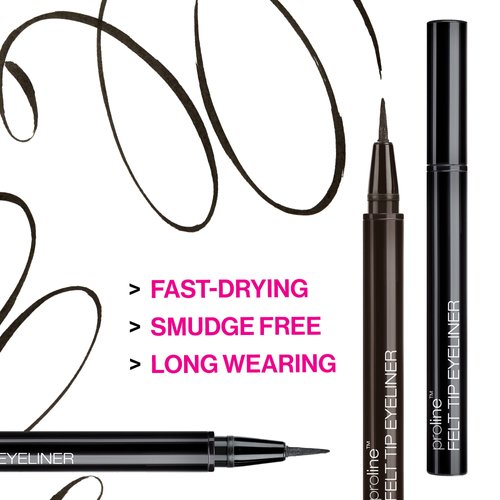 wet n wild Fine Liquid Eyeliner Felt Tip Pen Proline, Black, Precession, Fast Drying