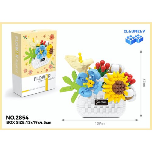 Illumely Mini Building Blocks Flower Set, DIY Micro 3D Building Toy Bricks Christmas (White 824pcs)