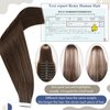 LaaVoo Dark Brown Tape in Hair Extensions Human Hair #4 Tape Hair Extensions Real Human Hair Silky Straight Brown Hair Extensions Tape ins 20 Pieces 14 Inch 40g