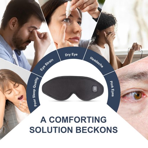 Heated Eye Mask Cordless, Warm Eye Compress for Dry Eyes Stye Blepharitis Chalazion MGD Eye Treatment, Heat Therapy to Unclog Gland, Soothe Tired and Sore Eyes