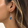 Aneneiceera Bohemia Sapphire Drop Earrings Blue Crystal Dangle Hook Earrings Long Cz Blue Rhinestone Earrings Bridal Sapphire Earrings Jewelry for Women and Teen Girls Gifts
