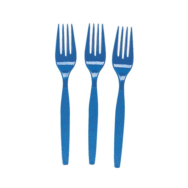 Fun Express - Royal Blue Plastic Forks (50 Pc) - Party Supplies - Solid Tableware - Cutlery - 50 Pieces