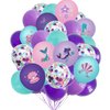 38pcs Mermaid Balloons Purple Glitter Balloons Confetti Balloons Mermaid Starfish Oyster Shell Design Mermaid Party Decorations Mermaid Baby Shower Birthday Party Supplies