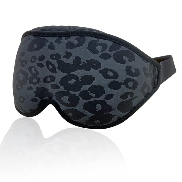 3D Sleep Mask, Contoured Cup Night Blindfold, Comfortable & Super Soft Sleep Eye Mask with Adjustable Straps for Women, Men, Sleeping Travel Yoga Naps (Leopard Print)