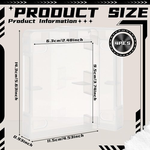 TLY 4pcs Plastic Playing Card Case Clear Card Deck Box Acrylic Playing Game Card Storage, 2 Decks Snaps Closed Card Holder Blank Business Card Organizer for 3.4x2.2inches Size Card