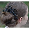 Kercisbeauty Wedding Bridal Hair Accessories Black Crystal Hair Comb Headband Hair Vine Party Prom Women Headpiece