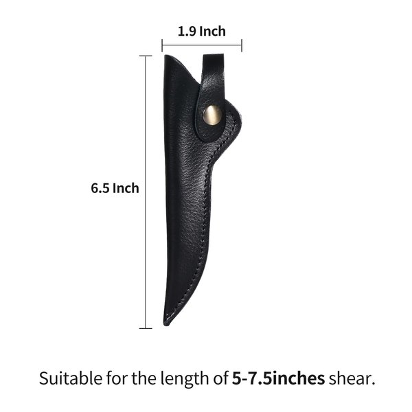 PERFEHAIR Scissor Pouch Holster 2 Pack, Soft Leather Shear Holder Case for Hair Stylist,Barber, Hairdresser Scissors, Black