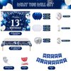 13th Birthday Decorations Boys Girls, 149PCS Happy Birthday Party Supplies Including Backdrop, Balloon Arch/Garland Kit, Tabblecloth, Banner