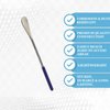 A2Z Stainless Steel Micro Lab Flat Spoon Spatula with Comfort Grip Handle, Flat Spoon Sampler for Mixing Transfering Cream, Gel, Powder, Cap Filler- Home & Lab Use - Laboratory Supplies - 6" Length