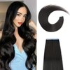 Tape in Hair Extensions Human Hair 10 Inch #1B Natural Black Pu Tape in Real Human Hair Extensions Straight Hair 20 Pieces/Pack 40g Seamless Skin Weft Human Hair Extensions Tape in for Black Women (10Inch,Natural Black,40g)