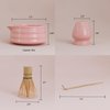 LezayXtra Pink Matcha Kit - Large Capacity Glossy Ceramic Matcha Bowl and Whisk Set, Easy to Whisk & Clean, 19oz