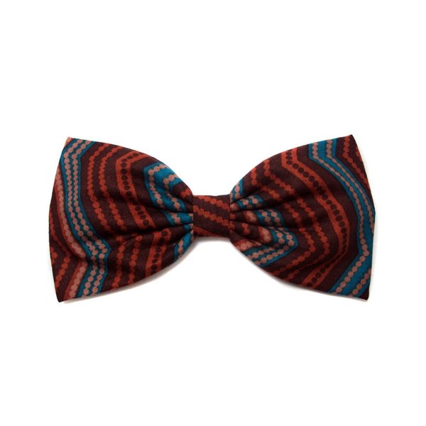 Brown Tribal Stripes and Dots Hair Bow (Alligator Clip)