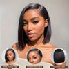 Bob Wig Human Hair 13x6 Lace Front Wigs Human Hair Straight Frontal Wigs Human Hair HD Transparent Lace Wig Short Bob Human Hair Wigs for Black Women Pre Plucked Blunt Cut Wig (12 Inch)