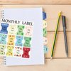 CIEMODA 2 Sheets Colorful Monthly Adhesive Tabs, 24 Pcs Monthly Divider Tabs, 1-12 Months per Sheet,Waterproof Month Tabs for Planner