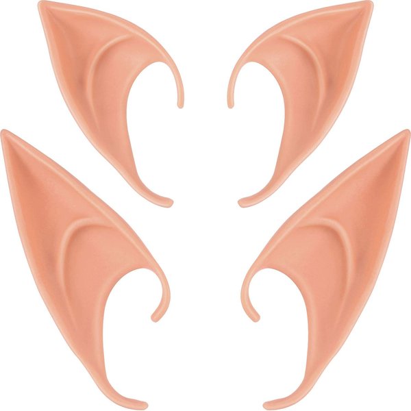 BBTO 2 Pairs Halloween Latex Elf Ears Cosplay Masks Fairy Gnome Ears, Nature Color