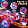 Punieayi Spider Remote Control Car, 2.4Ghz RC Cars with Headlight Double Sided Off-Road 360° Rotating RC Drift Car Toys, Rechargeable 4WD RC Stunt Car Indoor Outdoor Spider Toys for Boys 4-6 5-7 8-13