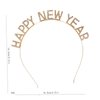 BinaryABC Happy New Year Headband Tiara,Rhinestone New Years Headband,New Year Eve Party Supplies(Golden)