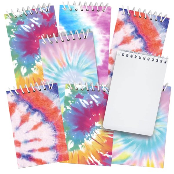 ArtCreativity Mini Tie Dye Notebooks, Pack of 16, Small Spiral Notepads with Colorful Designs, Cute Stationery Supplies for School and Office, Fun Birthday Party Favors, Goodie Bag Fillers for Kids