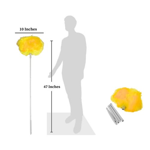 Evelots Ceiling Fan Duster Microfiber Cleaner Brush with Reach Up to 9 Ft Yellow