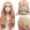 melody wig Mixed Pastel Pink Synthetic Peach Pink Red Lace Front Wigs T Part Lace pink Wig Long Body Wave Heat Resistant Fiber Long Wavy