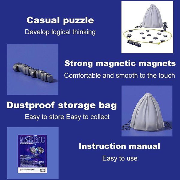 Magnetic Chess Game with 20Pcs Magnetic Chess Set Fun Table Top Battle Chess Magnet Game Portable Chess Board Party Supplies